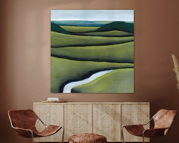 Landschap Glooiende grasheuvels van The Printable Studio