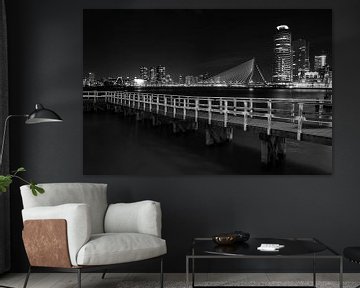 Rotterdam Skyline  zwart wit van Steven Dijkshoorn