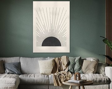 Woodblock Le soleil Illustration