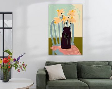 Minimalistisch stilleven met bloemen van Sandra Poliakov