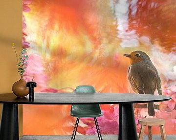 Herfstkleuren met roodborst