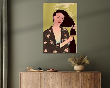 Vrouw met lang haar van Sandra Poliakov