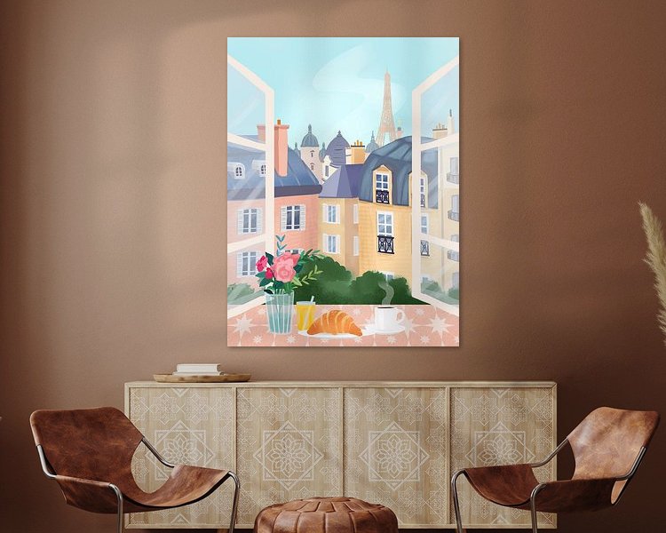 Voorbeeld van het werk in een kamer