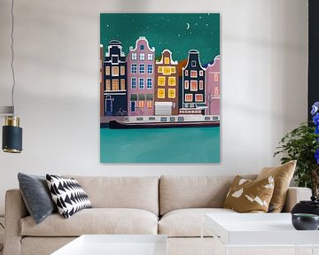 Amsterdam bij nacht van Petra Lizde