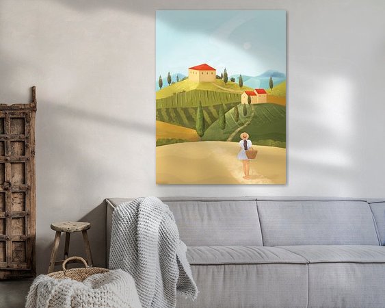 Voorbeeld van het werk in een kamer