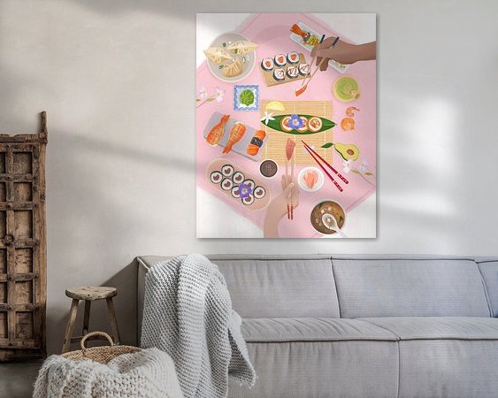 Voorbeeld van het werk in een kamer