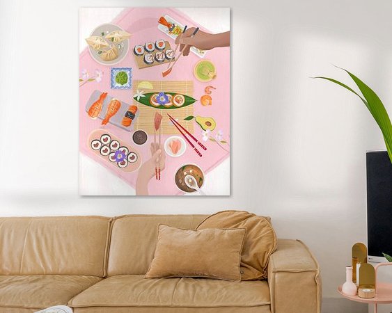 Voorbeeld van het werk in een kamer