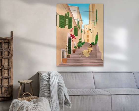 Voorbeeld van het werk in een kamer