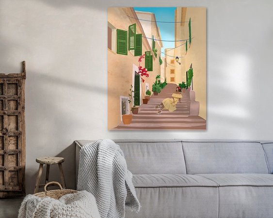 Voorbeeld van het werk in een kamer