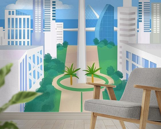 Voorbeeld van het werk in een kamer