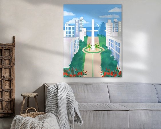 Voorbeeld van het werk in een kamer