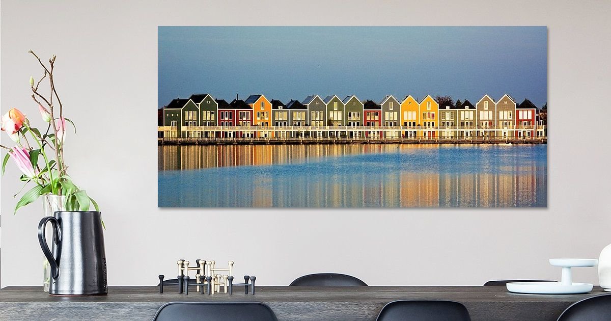 Maisons colorées à Rietplas à Houten par l'artiste PvdH Fotografie