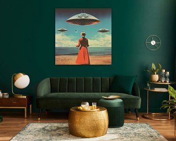 UFO hemel collage kunst van Samantha Hearn