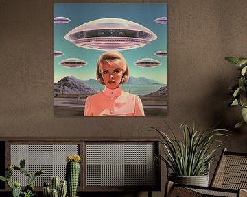 UFO Barbie Collage Kunst van Samantha Hearn