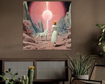 White Horse tijdreis collage kunst van Samantha Hearn