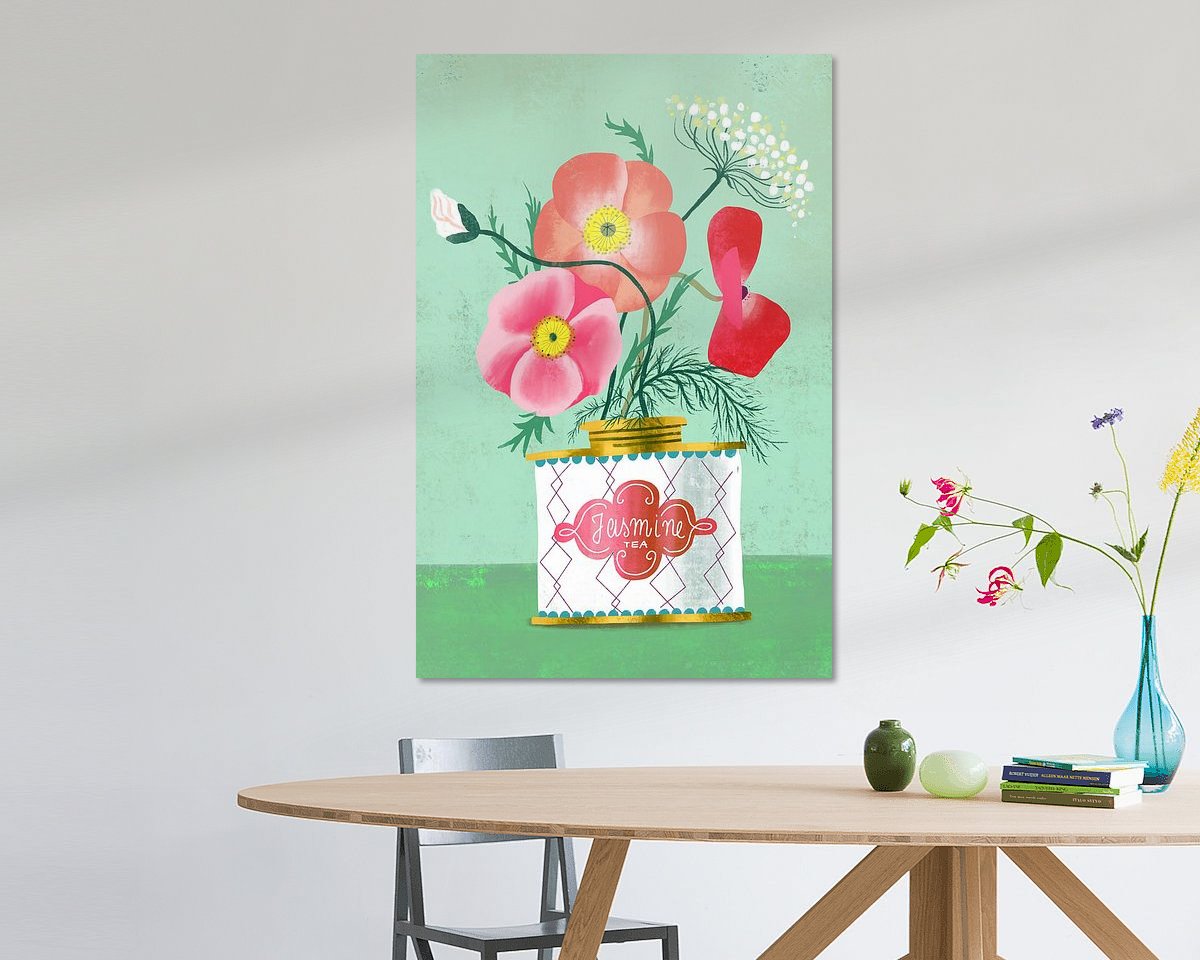Voorbeeld van het werk in een kamer