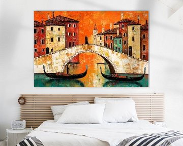 Venetian bridge with gondolas by Imperial Art House