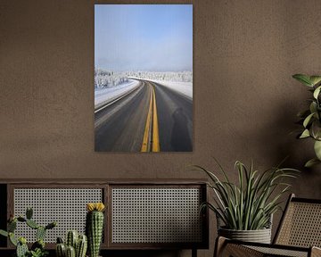 A deserted road in winter by Claude Laprise