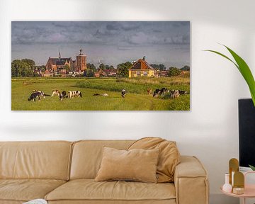 View of the Frisian IJsselmeer town of Workum in spring evening light by Harrie Muis
