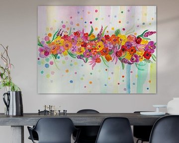 Une fête de fleurs d'été (aquarelle)