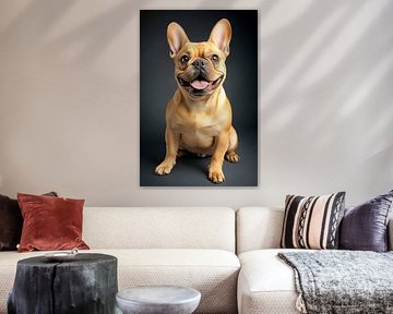 Le joyeux Frenchie sous les projecteurs - Portrait élégant d'un chien avant