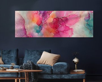Vleugje Roze | Abstracte Bloei in Beweging van Whale & Sons