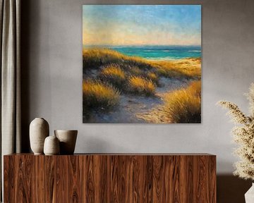 Zomerdauw aan Zee | Duinen in Gouden Licht van Whale & Sons
