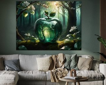Glass apple in the forest by Nicolette Vermeulen