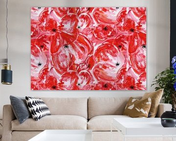 Peinture abstraite - Coquelicots rouges