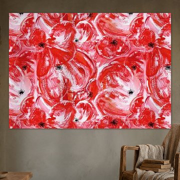 Abstract Red Poppies | Painting