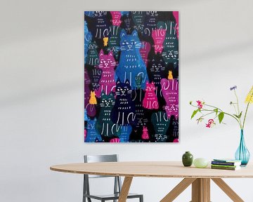 Lino Cats Colour | Pattern sur Yvonne Warmerdam | Made to resonate