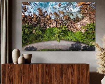 Aerial view of La Digue, Seychelles by Heiko Meier