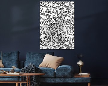 Lettres blanc noir | motif sur Yvonne Warmerdam | Made to resonate