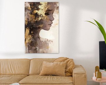Earth tones Woman | Woman with Earth tones and Gold by Art Whims
