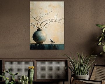 Gentle Bird by Blossom Vase van Zen en Meer