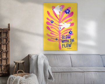 Vogels - Glow with the Flow roze van Baroo Bloom