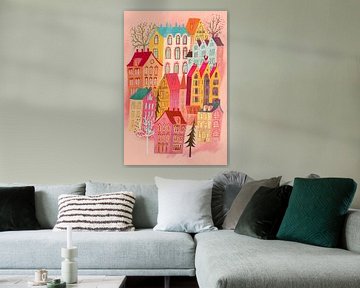 Prachtig roze dorp van uta krogmann