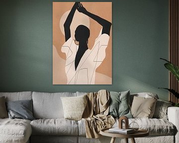 Minimale abstrakte Kunst Sonnenuntergang Mädchen