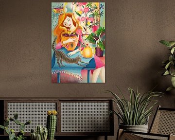 Ochtendthee en Cat Stretch van uta krogmann