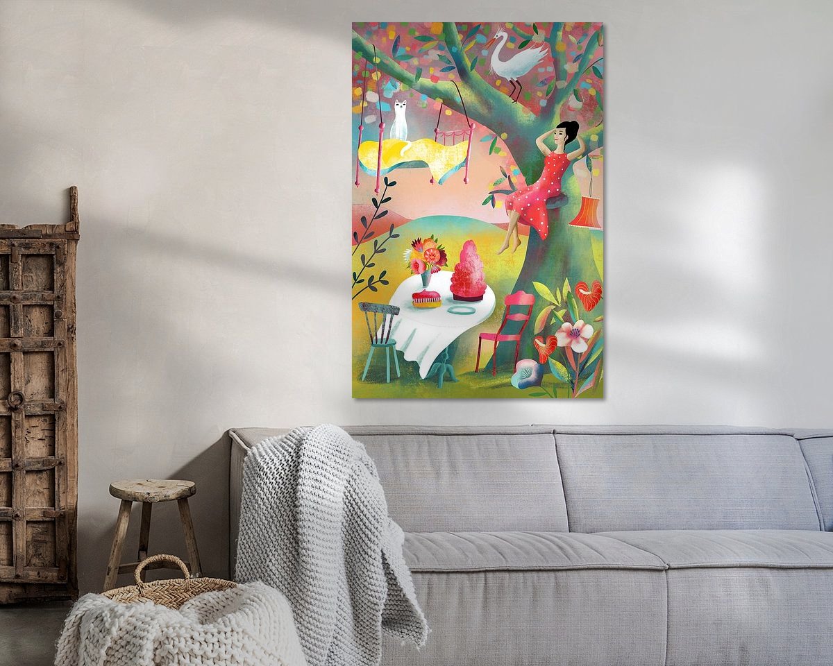 Voorbeeld van het werk in een kamer