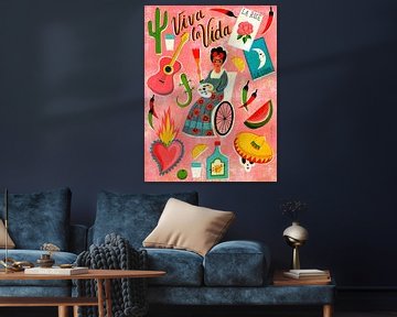 Zeefdruk Viva La Vida Mexico van uta krogmann