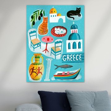 Sérigraphie Voyage Vintage Grèce sur uta krogmann