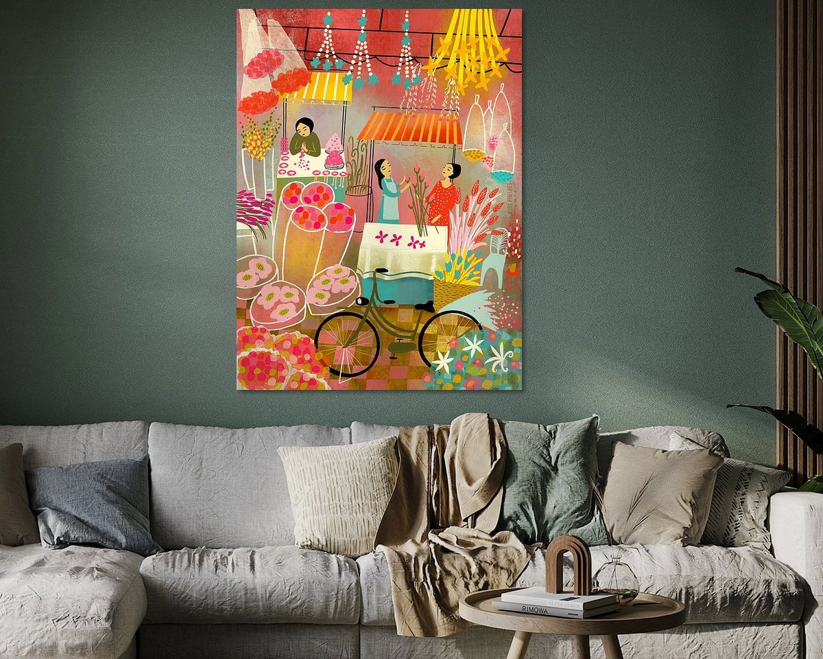 Voorbeeld van het werk in een kamer
