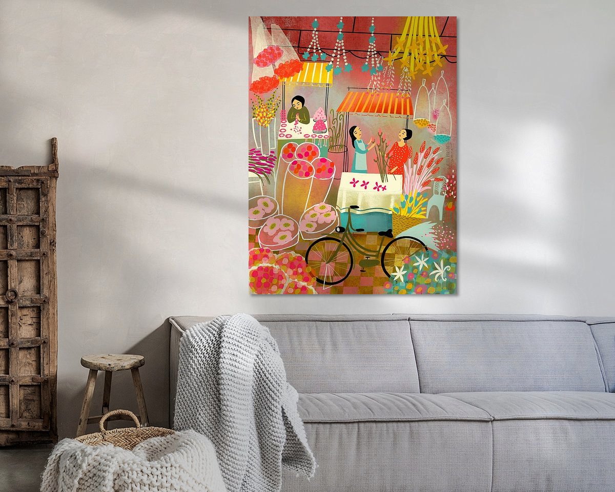 Voorbeeld van het werk in een kamer