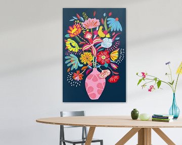 Volkskunst Bloemenvaas van uta krogmann