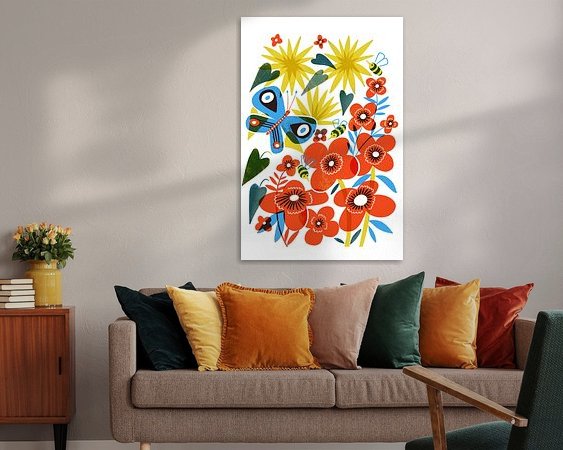 Voorbeeld van het werk in een kamer