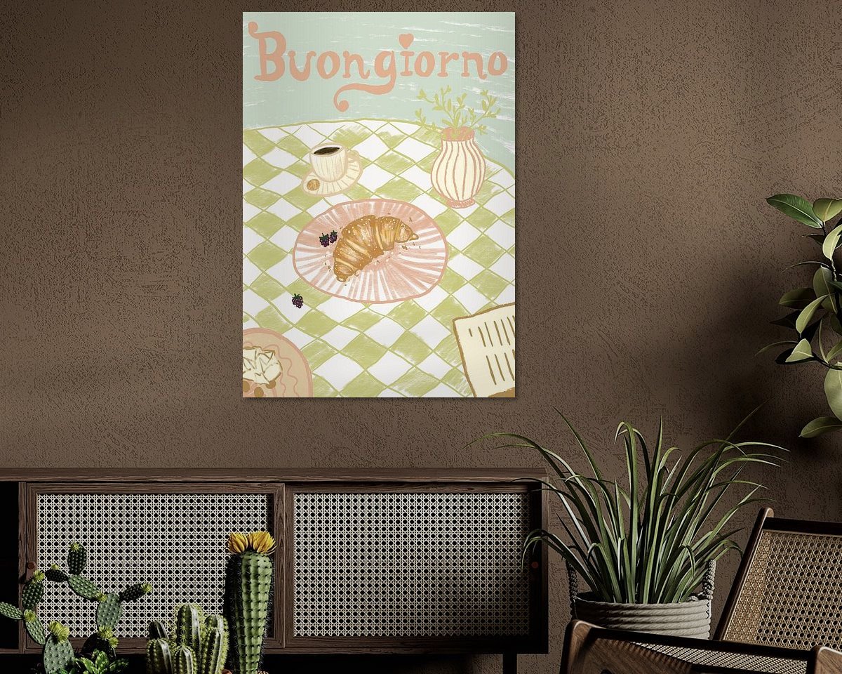 Voorbeeld van het werk in een kamer