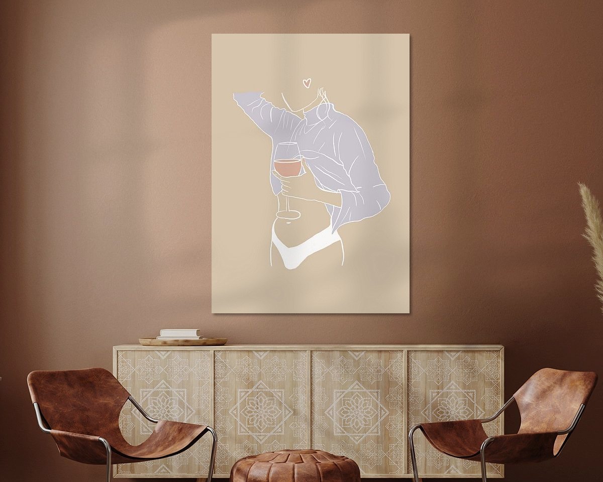 Voorbeeld van het werk in een kamer