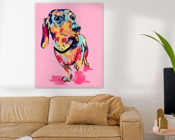 Chiot arc-en-ciel, chien mignon et coloré