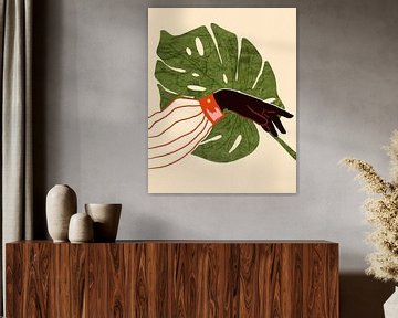 Groen canvas, rood accent van Kintsugi99